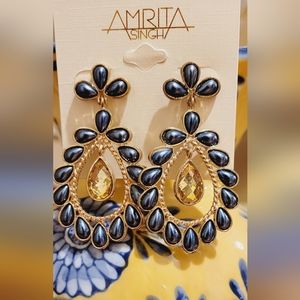 ❤️ Amrita Singh-Dressy Black Pearls-Citrine